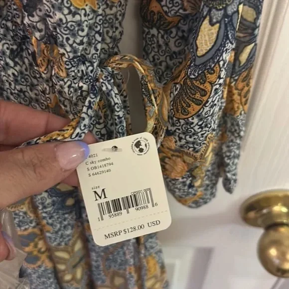 Free People | Teegan Sky Combo Floral Print V-Neck Long Sleeve - Picture 5 of 5